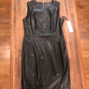 NWT Calvin Klein Faux Leather Dress